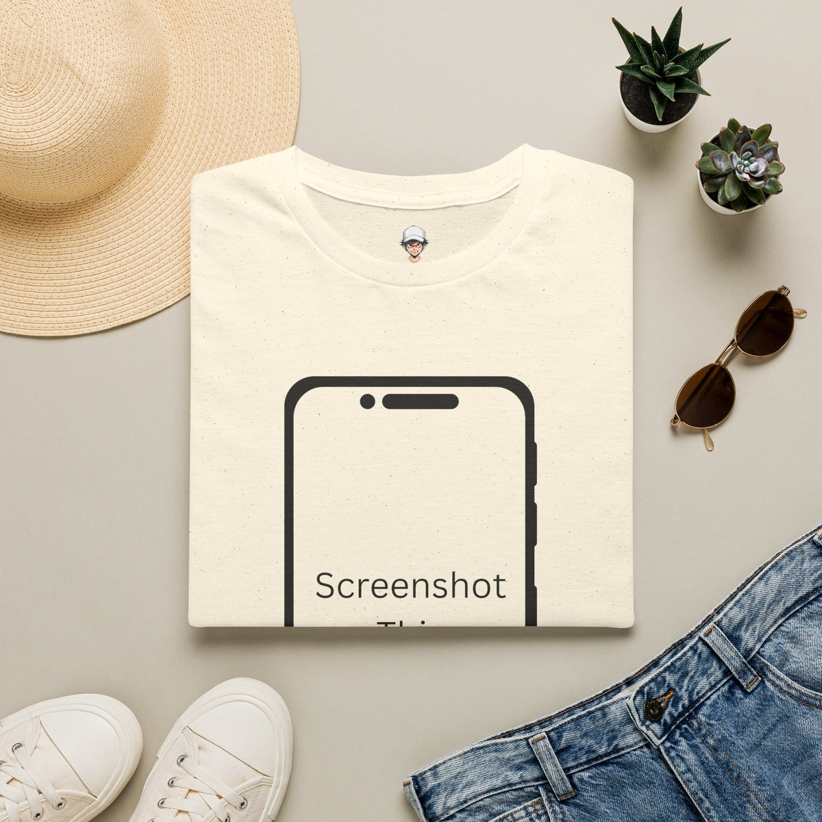 Screenshot This T-Shirt — Funny Phone Outline Graphic Tee