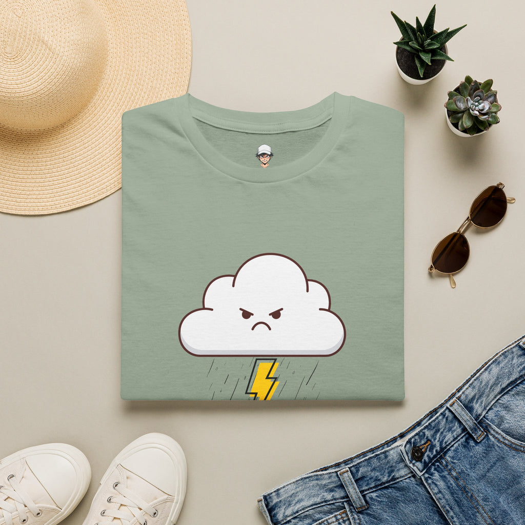 Personal Weather System: Grumpy T‑Shirt — Cute Angry Cloud Graphic Tee