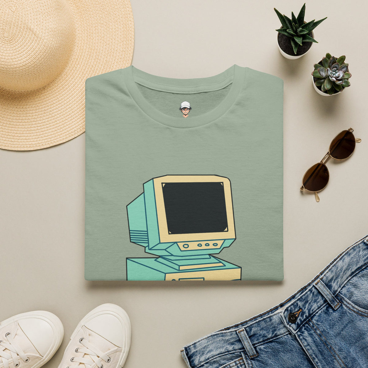 Retro Computer Illustration T-Shirt | Vintage PC Graphic Tee