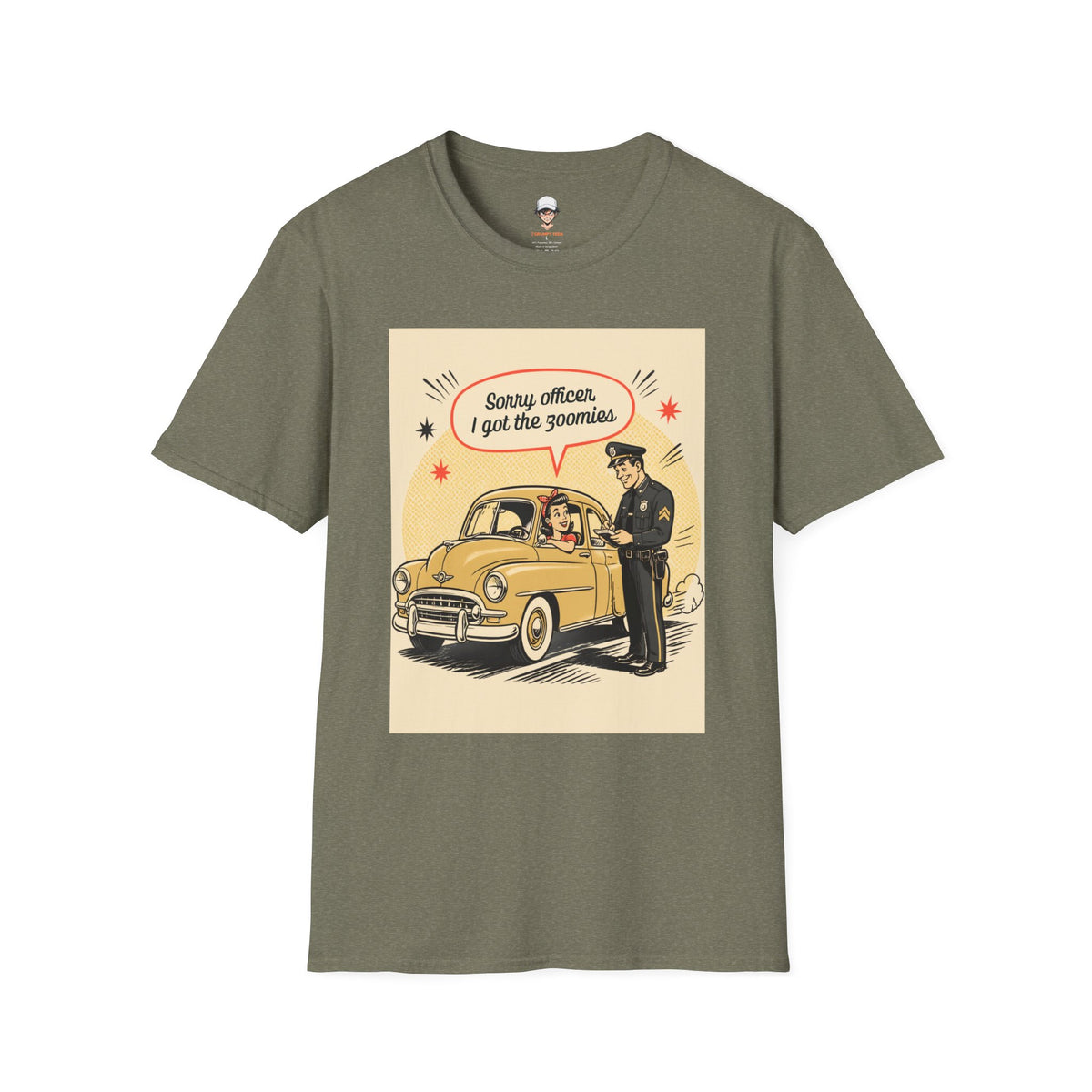 "Sorry Officer, I Got the Zoomies" Retro Vintage Car Graphic