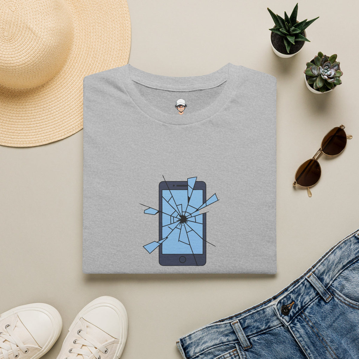 T-Shirt — "Currently Unavailable (Emotionally)" Broken Phone Graphic