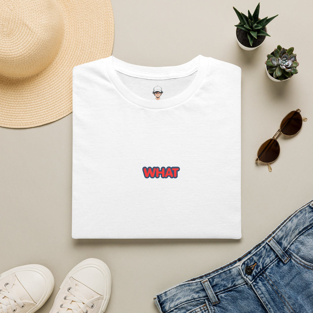 Retro 'WHAT' Chest Print Tee