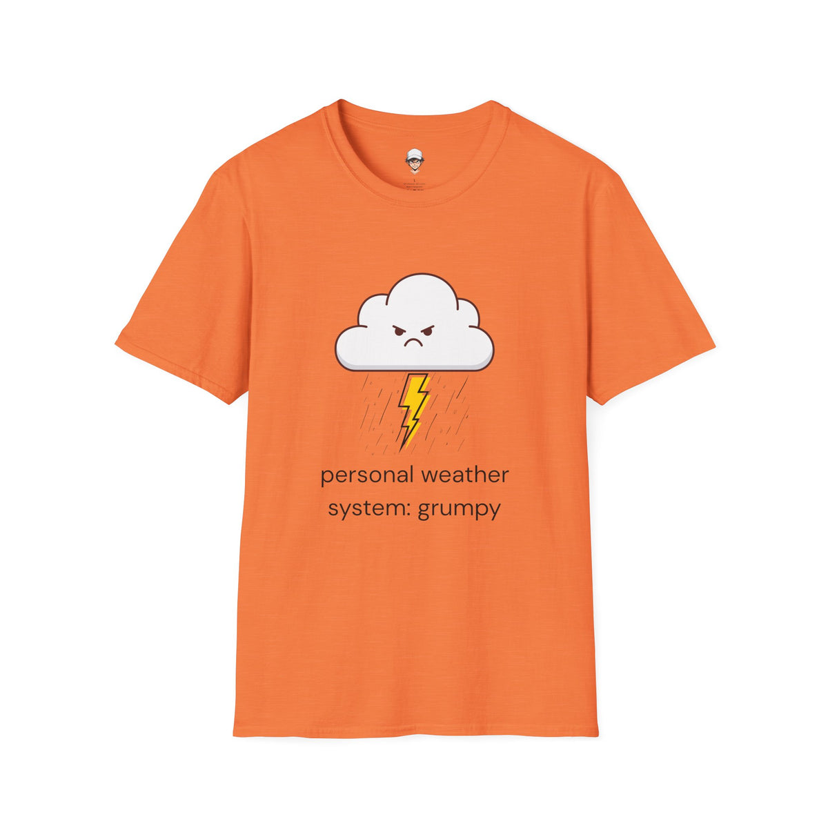 Personal Weather System: Grumpy T‑Shirt — Cute Angry Cloud Graphic Tee