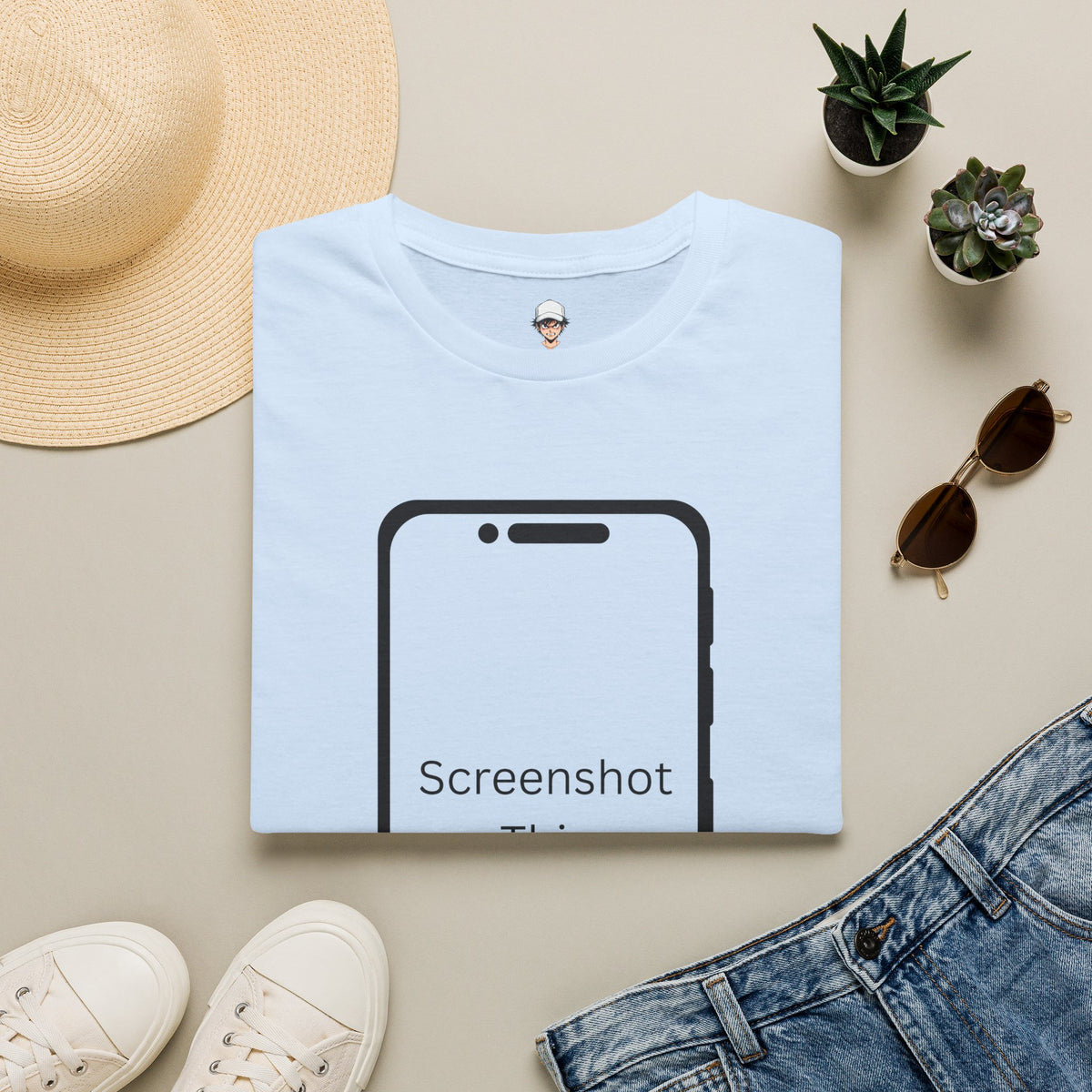 Screenshot This T-Shirt — Funny Phone Outline Graphic Tee