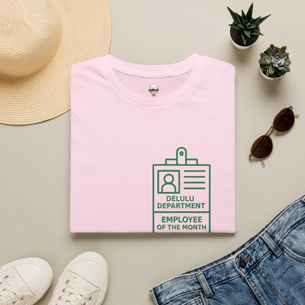Delulu Department Employee of the Month Badge - Graphic Tee