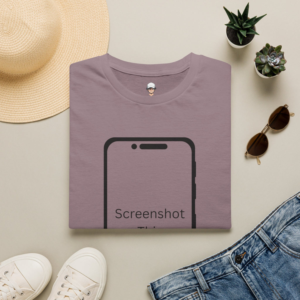 Screenshot This T-Shirt — Funny Phone Outline Graphic Tee