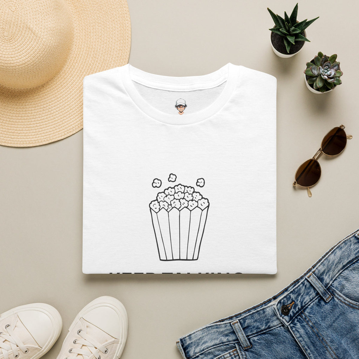 Popcorn Graphic T-Shirt — "KEEP TALKING. I love free entertainment."