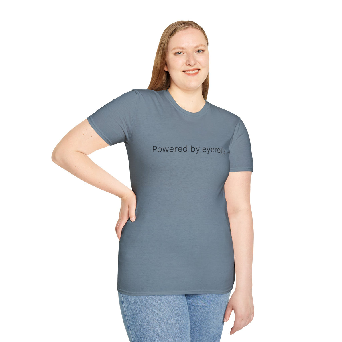 Powered by eyerolls T-Shirt — Minimalist Graphic Tee