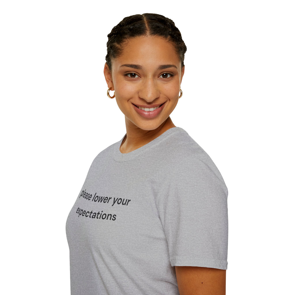 lower your expectations T-Shirt — Minimalist Slogan Tee