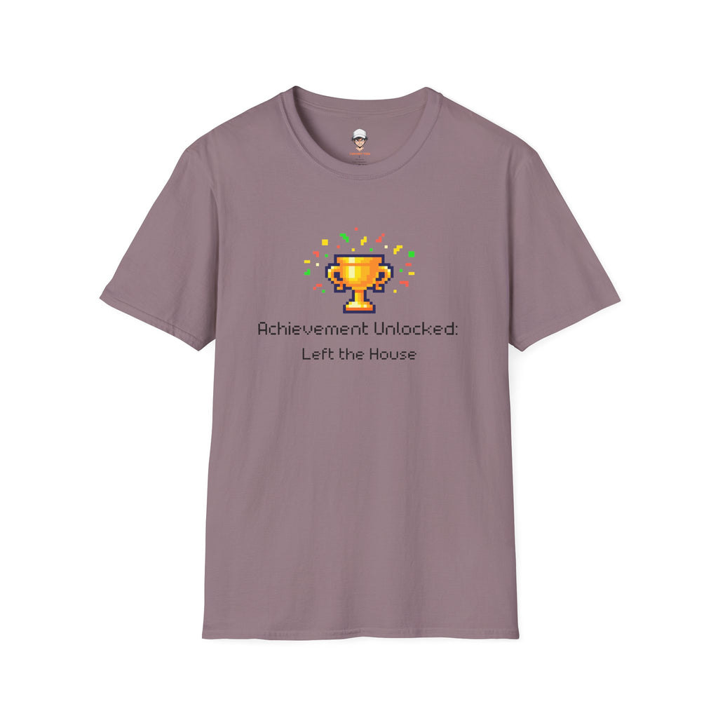 Achievement Unlocked: Left the House - Pixel Trophy Graphic