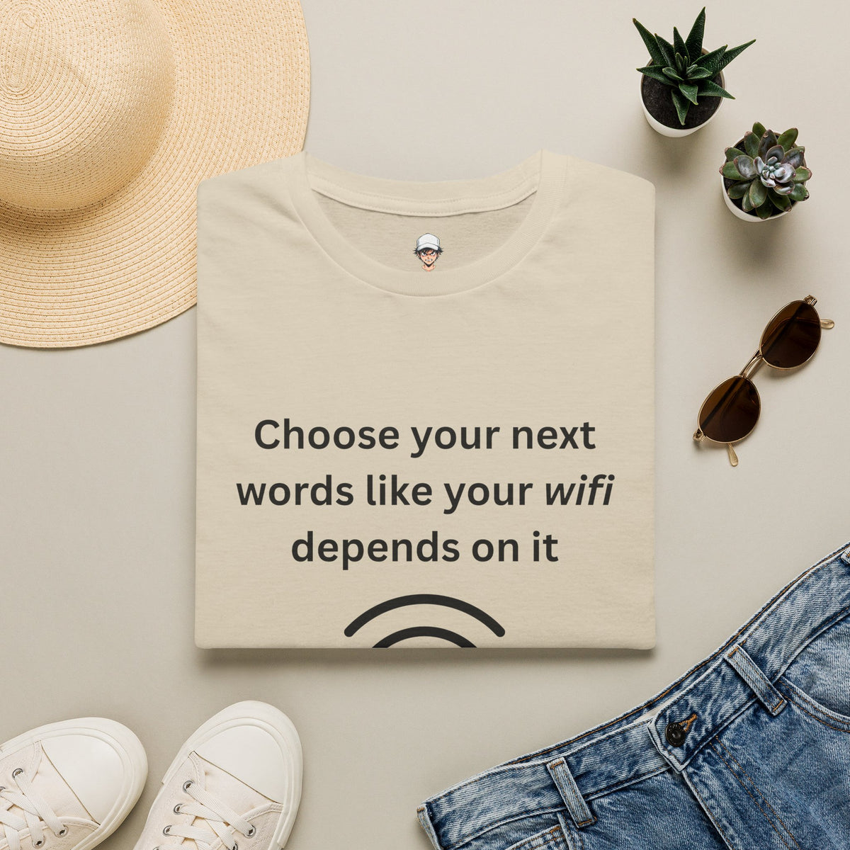 Parenting Tee — "Choose Your Next Words Like Your WiFi Depends On It" T-Shirt