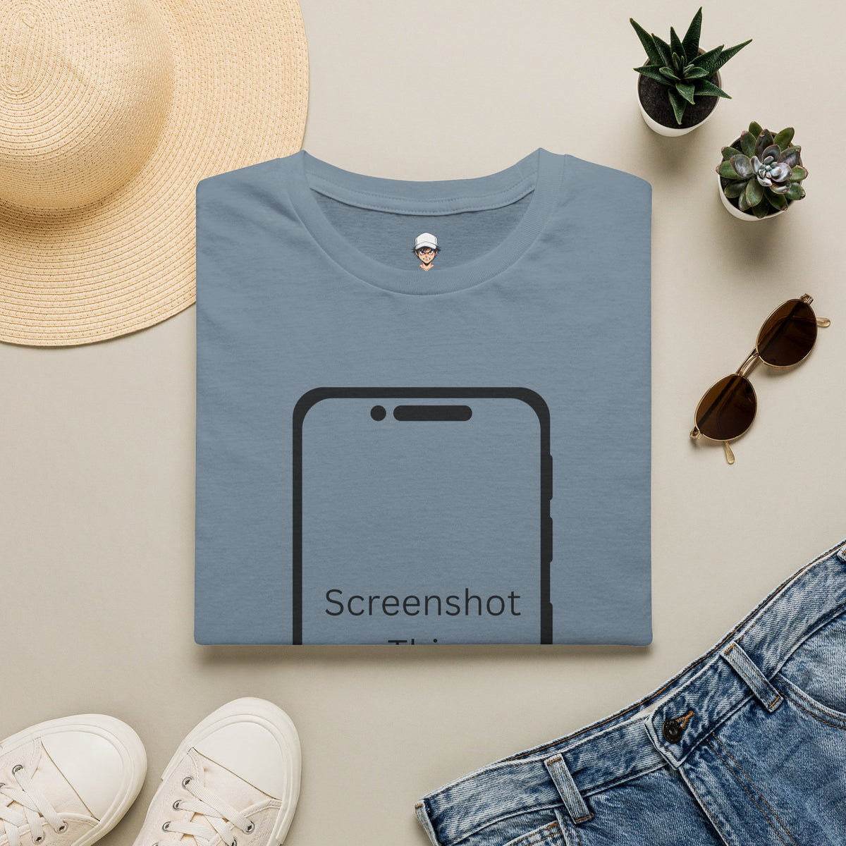 Screenshot This T-Shirt — Funny Phone Outline Graphic Tee