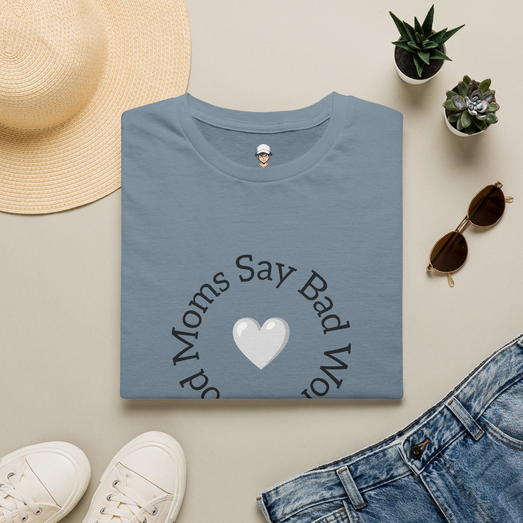 T-Shirt — "Good Moms Say Bad Words" Heart Graphic Tee