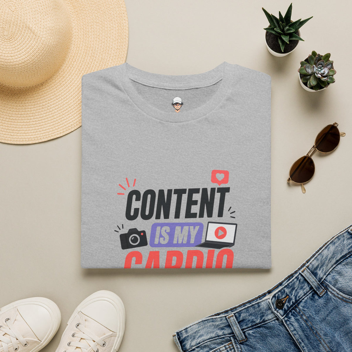 Content Is My Cardio T-Shirt — Social Media Creator Graphic Tee