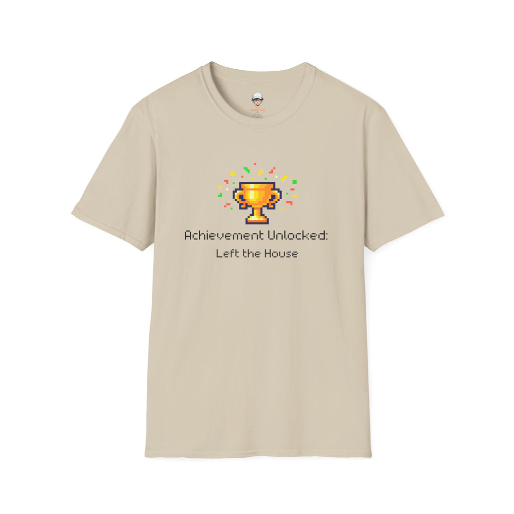 Achievement Unlocked: Left the House - Pixel Trophy Graphic