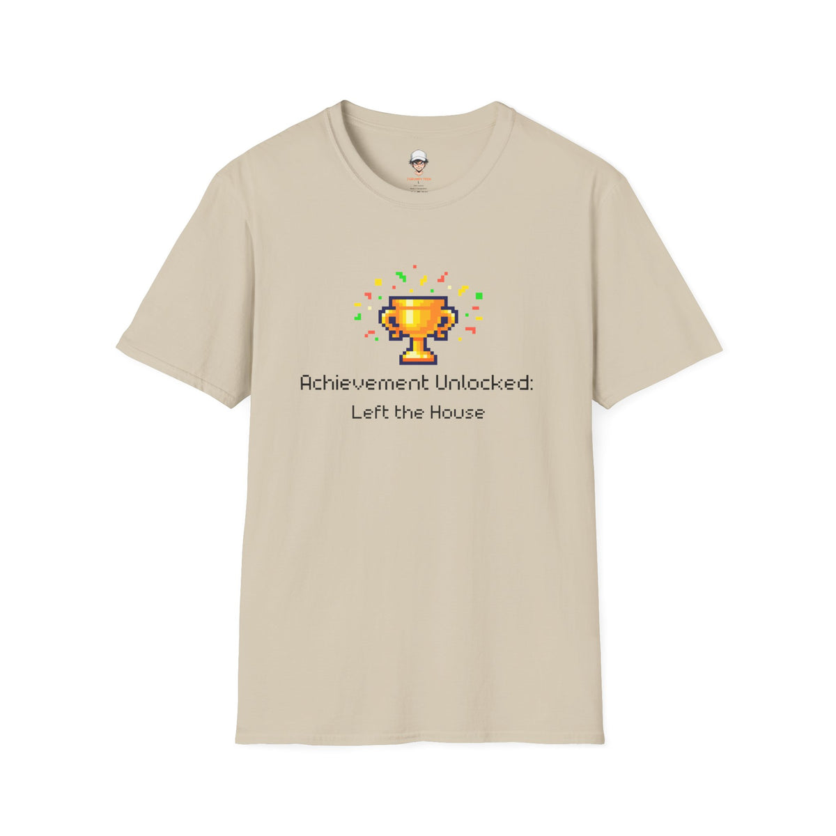 Achievement Unlocked: Left the House - Pixel Trophy Graphic