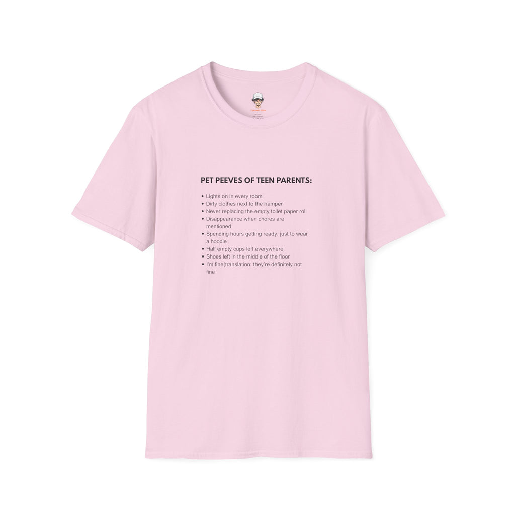 Pet Peeves of Teen Parents T-Shirt — Funny Parenthood List Tee