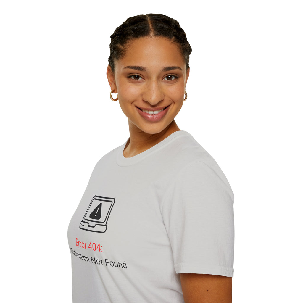 Error 404 T‑Shirt – "Motivation Not Found" Graphic Tee