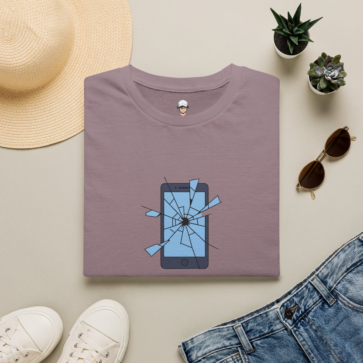 T-Shirt — "Currently Unavailable (Emotionally)" Broken Phone Graphic