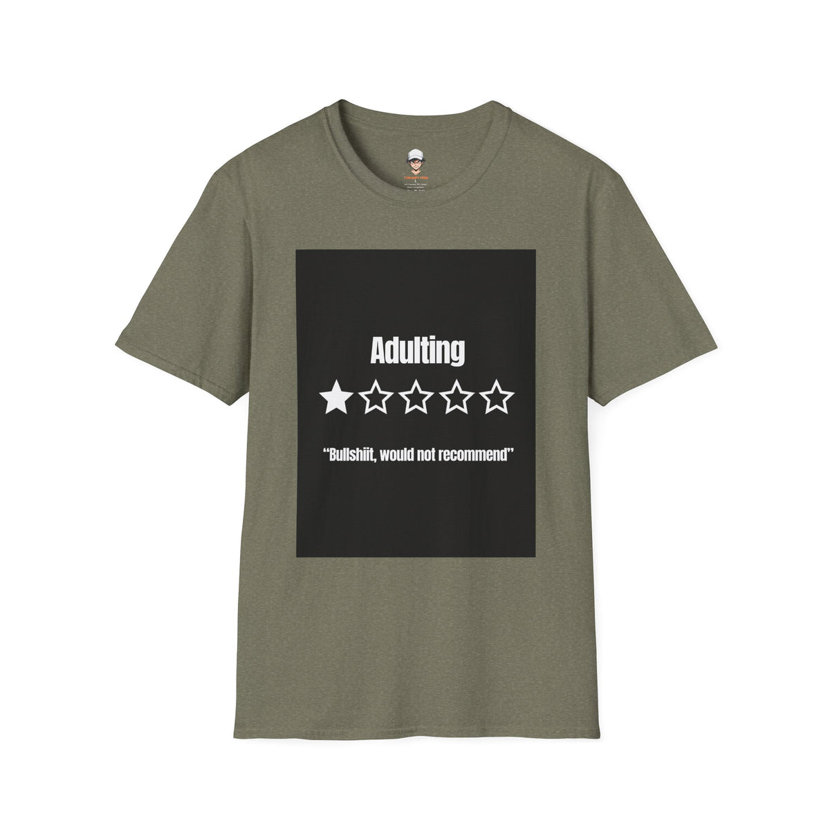 T-Shirt — "Adulting: 1-Star" Funny Rating Graphic Tee