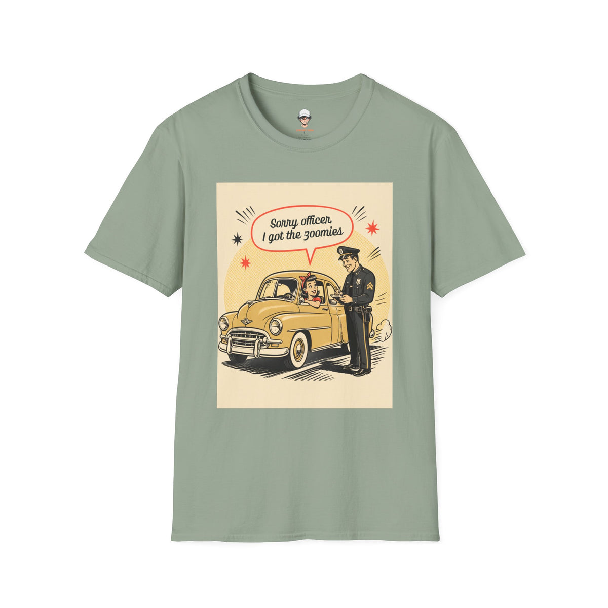 "Sorry Officer, I Got the Zoomies" Retro Vintage Car Graphic