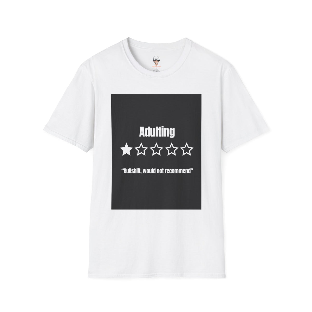 T-Shirt — "Adulting: 1-Star" Funny Rating Graphic Tee