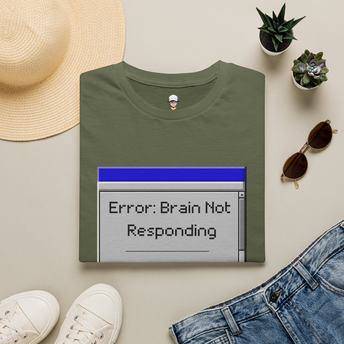Error: Brain Not Responding T-Shirt — Retro Computer Graphic Tee